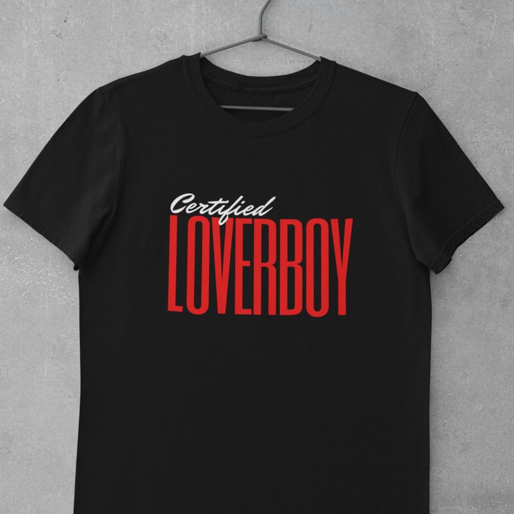 Certified Lover Boy Tee, Black, Old School 90's